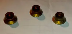 GIBSON / HERITAGE GENINE TOP HAT KNOBS - VINTAGE AMBER - 3 KNOBS