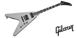 GIBSON DAVE MUSTAINE FLYING V EXP SILVER METALLIC W/HARD SHELL CASE BRAND NEW
