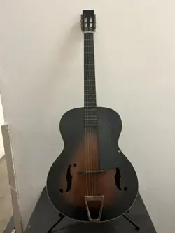 VINTAGE ANCIENT F HOLE ACOUSTIC GUITAR RARE KAY? HARMONY? GIBSON?