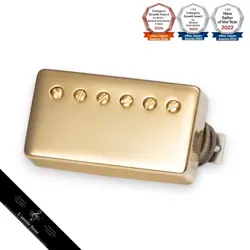 GIBSON CUSTOMBUCKER DOUBLE BLACK TRUE HISTORIC GOLD COVER 2CONDUCTOR