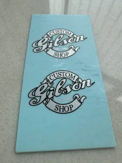 2PCS GIBSON CUSTOM SHOP GUITAR BASS WATERSLIDE TRANSFER HEADSTOCK DECALS STICKER