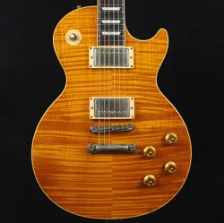 GIBSON CUSTOM SHOP LES PAUL CLASS 5 TRANS AMBER 2001 USED ELECTRIC GUITAR