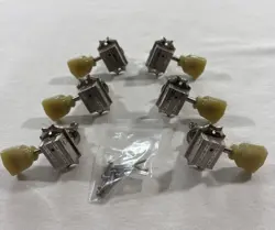 2011 GIBSON DELUXE 3X3 VINTAGE GREEN TULIP TUNERS TUNING PEGS DOUBLE-LINE W/ HW