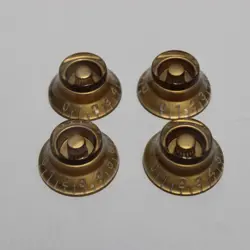 SET OF 4 EMBOSSED NUMBER GOLD TOP HAT KNOBS SET FOR GIBSON LES PAUL SG GUITAR