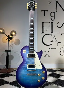 GIBSON LES PAUL STANDARD '50S 2021 BLUEBERRY BURST CRAZY AAA TOP WITH UPGRADES