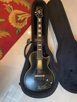 EPIPHONE BY GIBSON LES PAUL CUSTOM BLACK ELECTRIC GUITAR USED FROM JAPAN