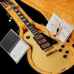 GIBSON CS / ML 1957 LES PAUL CUSTOM 3PU HEAVY ANTIQUE WHITE W/STINGER S/N 741020