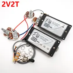 FOR GIBSON GUITAR HUMBUCKER PICKUPS SET CHROME ALNICO V WITH 2C WIRING HARNESS