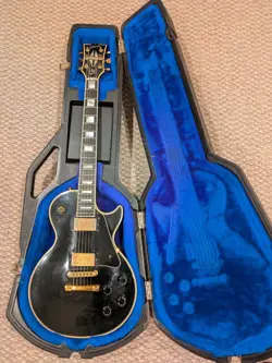 GIBSON LES PAUL CUSTOM GUITAR 1987 EBONY WITH ORIGINAL HARD SHELL CASE