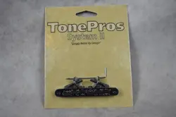 TONEPROS ABR1 TUNE-O-MATIC BRIDGE UNNOTCHED SADDLES AVR2-B BLACK GIBSON LES PAUL