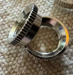 GIBSON DEEP NUT & WASHER US FINE KNURLED FOR SWITCHCRAFT TOGGLE SWITCH - NICKEL