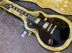 EPIPHONE INSPIRED BY GIBSON LES PAUL CUSTOM EBONY ELECTRIC GUITAR USED