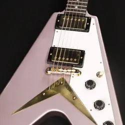 GIBSON CUSTOM SHOP  1958 KORINA FLYING V WHITE PICKGUARD VOS HEATHER POLY 8 3783