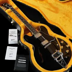 GIBSON CUSTOM SHOP 1961 ES-335 REISSUE BIGSBY VOS EBONY FINEST GUITARS SAFE DELI