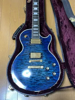 GIBSON LES PAUL CUSTOM INDIGO BLUE QUILT TOP
