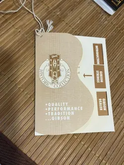 GIBSON CUSTOM HISTORIC GUITAR TAG LES PAUL R9