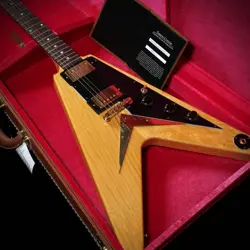 GIBSON CUSTOM SHOP 1958 KORINA FLYING V REISSUE VOS NATURAL BLACK PICKGUARD