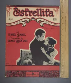 VINTAGE SHEET MUSIC 1927 ESTRELLITA BY MANUEL M. PONCE & GEORGE GIBSON DAVIS
