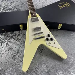 GIBSON CUSTOM SHOP 70S FLYING V DOT INLAY CLASSIC WHITE VINTAGE 2021