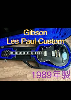 ELECTRIC GUITAR GIBSON 1989 LES PAUL CUSTOM BLACK MADE IN USA & HARD CASE