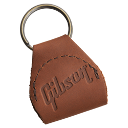 GIBSON PREMIUM LEATHER PICKHOLDER KEYCHAIN, BROWN 711106534862