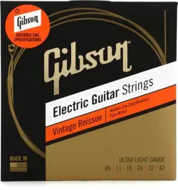GIBSON VINTAGE REISSUE ELECTRIC STRINGS,  ULTRA LIGHT 9-42 711106535210
