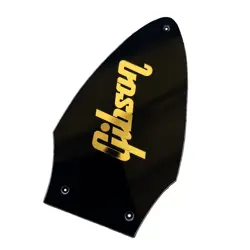 FOR GIBSON FLYING V TRUSS ROD COVER GOLD DECAL GUITAR PICKGUARD BLACK