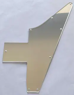 GUITAR PICKGUARD FOR GIBSON EXPLORER 76 REISSUE BLANK.1 PLY SILVER MIRROR
