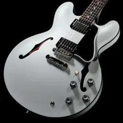GIBSON CUSTOM SHOP DEALER SELECT 1961 ES-335 GLOSS ALL SILVER WITH BLACK STINGER