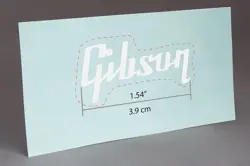 PRE CUT GIBSON WHITE WATER SLIDE DECAL FOR GUITAR HEADSTOCK