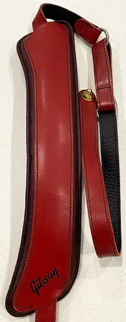 GIBSON MODERN VINTAGE GUITAR STRAP IN BROWN CHERRY HIGH-QUALITY PREMIUM LEATHER