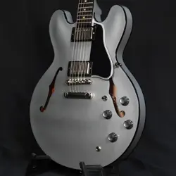 GIBSON CUSTOM SHOP DEALER SELECT 1961 ES-335 GLOSS SILVER W EBONY STINGER