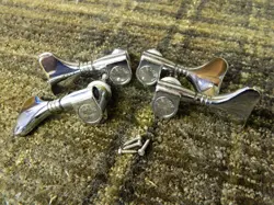 GIBSON BASS TUNERS, 2 2, CHROME, LATE 1970'S, COMPLETE AND WORKING