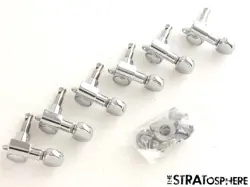 6 GIBSON VICTORY IN LINE GROVER MINI ROTOMATIC TUNERS, TUNING PEGS CHROME.
