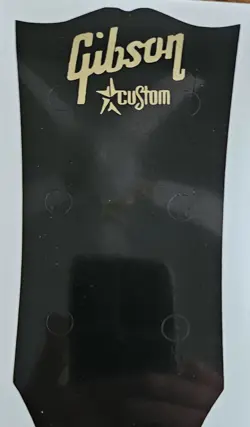 2 CUSTOM GOLD HEADSTOCK GIBSON  LOGOS DIE-CUT VINYL DECAL,  SG, LES PAUL