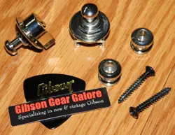 GIBSON STRAP BUTTONS SLASH BODY LOCK PINS GUITAR PARTS NICKEL CUSTOM PROJECT USA