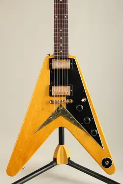 GIBSON CUSTOM SHOP 1958 KORINA FLYING V REISSUE VOS NATURAL BLACK PICKGUARD 2023