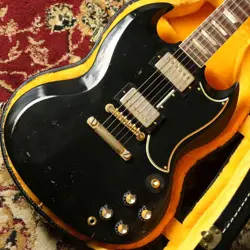 GIBSON CUSTOM SHOP 1961 LES PAUL SG STANDARD REISSUE STOP BAR EBONY MURPHY LAB