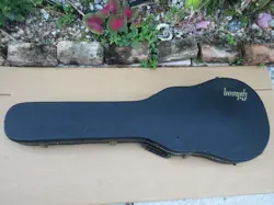 VINTAGE LATE 1960S GIBSON GUITAR LES PAUL CASE GOLD GIBSON LOGO DARK BLUE LINED