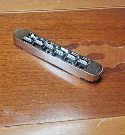 GIBSON TOP ADJUST GUITAR BRIDGE 1980 CHROME WITH NYLON SADDLES