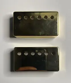 AUTHENTIC GIBSON GOLD BRIDGE + NECK HUMBUCKER PICKUP COVER LES PAUL CUSTOM