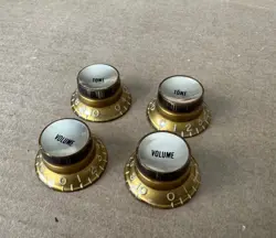 GIBSON VINTAGE 1961 GOLD REFLECTOR KNOBS ES-335 330 175 125 1962 1963 1960'S EXC