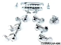 GIBSON SG STANDARD MODEL TUNE-O-MATIC BRIDGE + GROVER TUNERS, HARDWARE SET