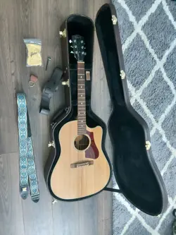 GIBSON HP 415 W ACOUSTIC-ELECTRIC GUITAR WITH CASE AND STRAP