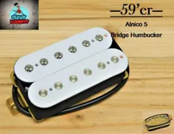 G.M. 59'ER ALNICO 5 WHITE HUMBUCKER BRIDGE (52MM) (4-WIRE) FOR GIBSON EPIPHONE®