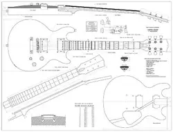 GIBSON LES PAUL DOUBLE CUTS ELECTRIC GUITAR PLANS  MAKE GUITAR - ACTUAL SIZE