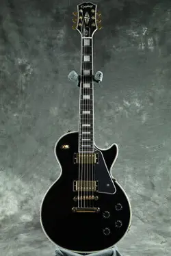 EPIPHONE INSPIRED BY GIBSON LES PAUL CUSTOM EBONY ELECTRIC GUITAR LES PAUL CUS