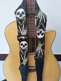 FIT EPIPHONE GIBSON ADJUSTABLE POLYESTER FIBER ROCK SKELETON GUITAR BASS STRAP
