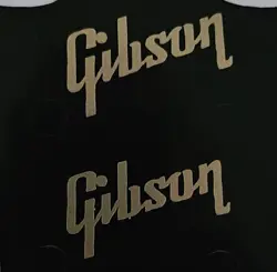 2 GOLD   DECAL  HEADSTOCK LOGOS, DIE-CUT VINYL DECAL,  SG, LES PAUL  GIBSON