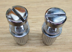 PAIR VTG GIBSON CHROME STOP BAR TAILPIECE STUDS & BUSHINGS FITS GIBSON, EPIPHONE
